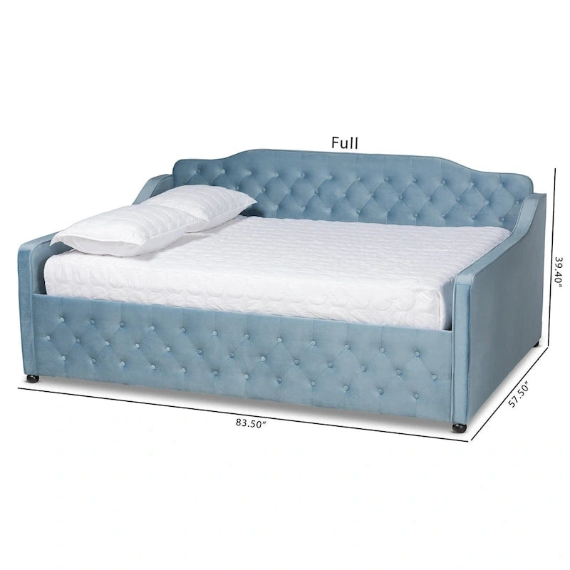 Upholstered Daybed with Trundle and Button-Tufted Back