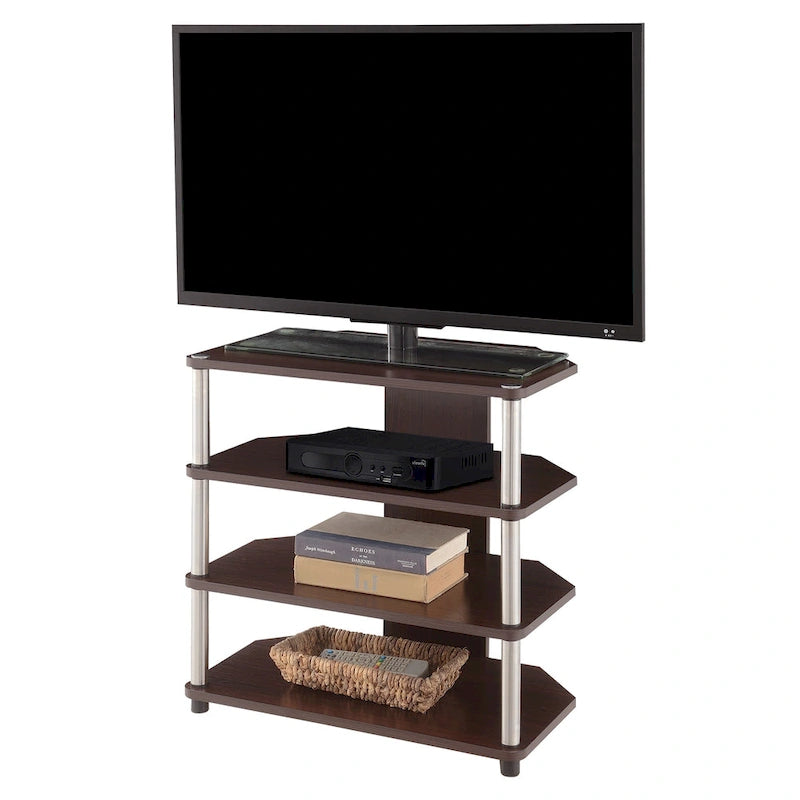 Four-Tier Corner TV Stand for TVs Up to 29 Inches Wide