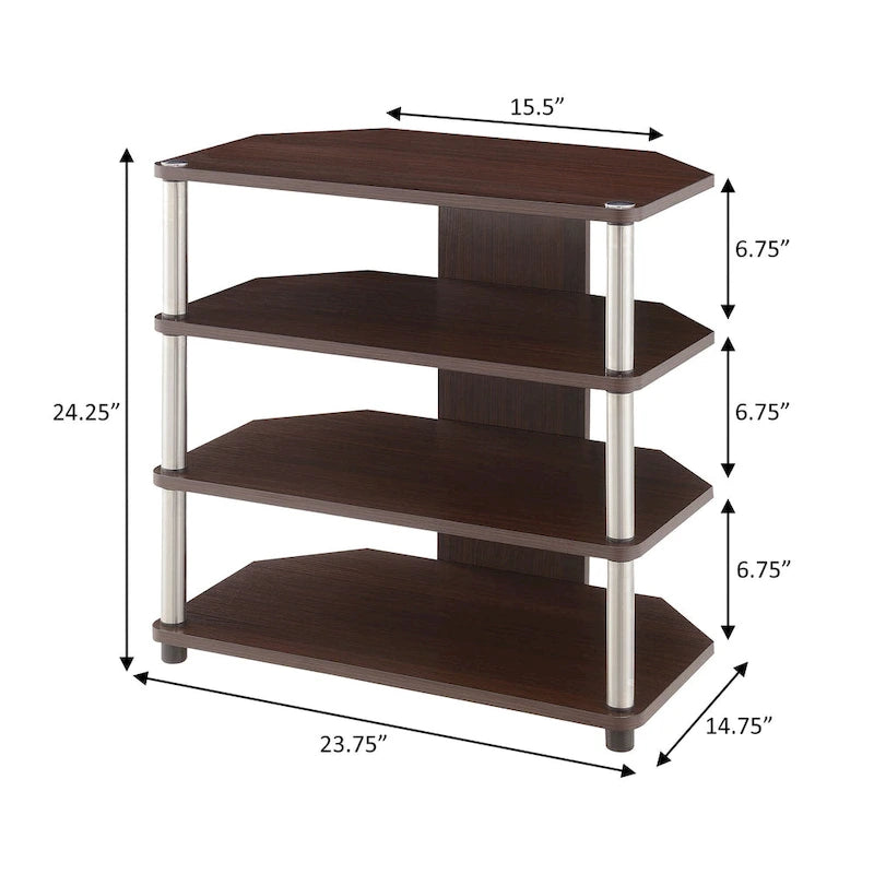 Four-Tier Corner TV Stand for TVs Up to 29 Inches Wide