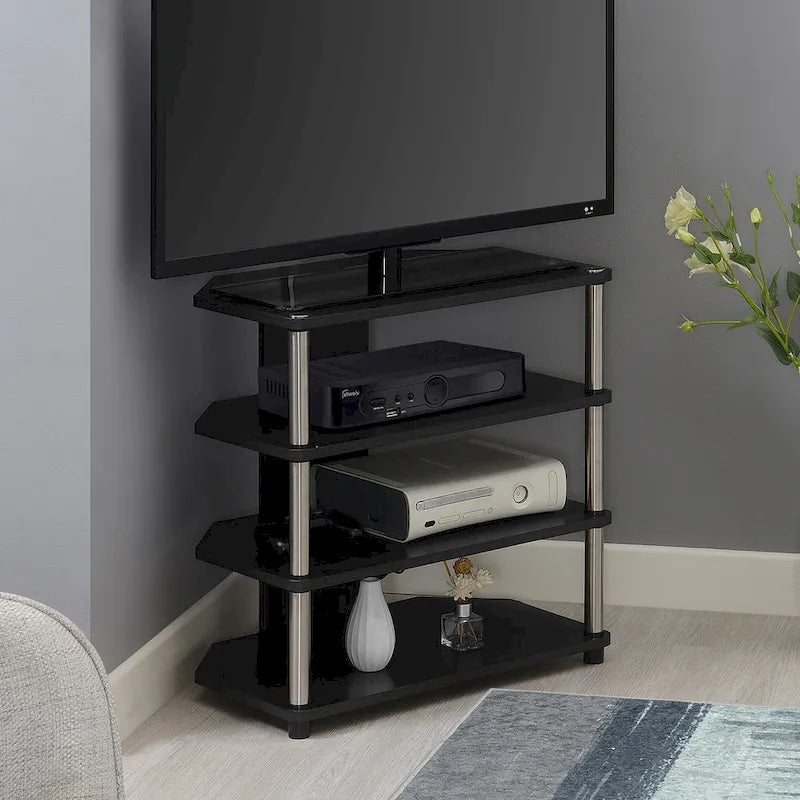 Four-Tier Corner TV Stand for TVs Up to 29 Inches Wide