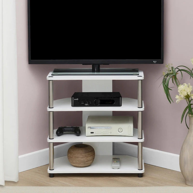 Four-Tier Corner TV Stand for TVs Up to 29 Inches Wide