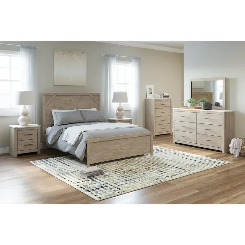 Light Brown Panel Bed