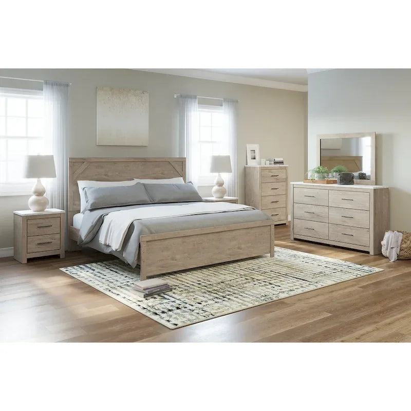 Light Brown Panel Bed