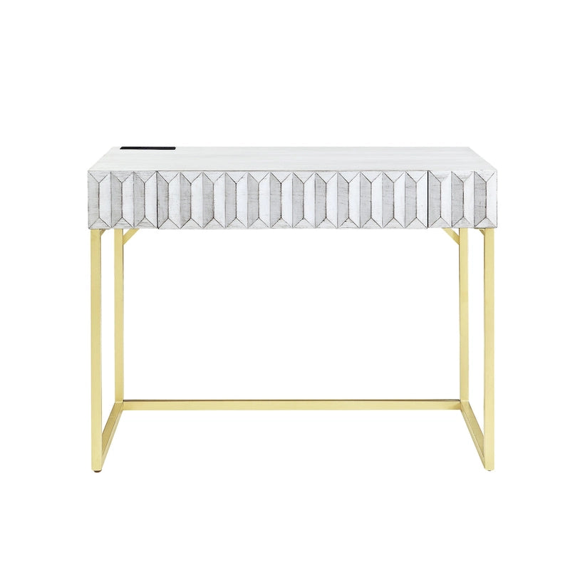 42-Zoll-Schreibtisch mit Schublade, USB-Anschlüssen und Steckdosen
