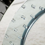 Mirrored Console Table with O-Shaped Crystal-Look Base