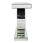 Mirrored Console Table with O-Shaped Crystal-Look Base