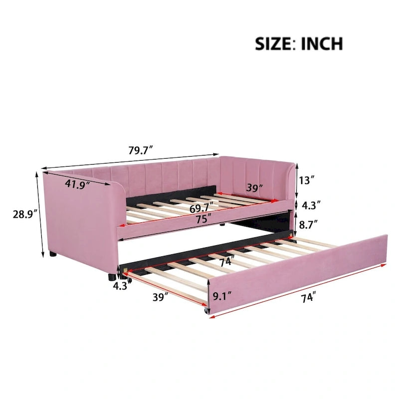 Twin Upholstered Daybed with Trundle