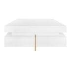 Square High Gloss Coffee Table with 4 Storage Drawers