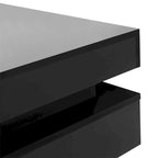 Square High Gloss Coffee Table with 4 Storage Drawers