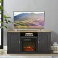 54-Inch-TV-Ständer in Anthrazit mit elektrischem Kamin