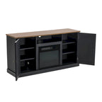 54-Inch-TV-Ständer in Anthrazit mit elektrischem Kamin