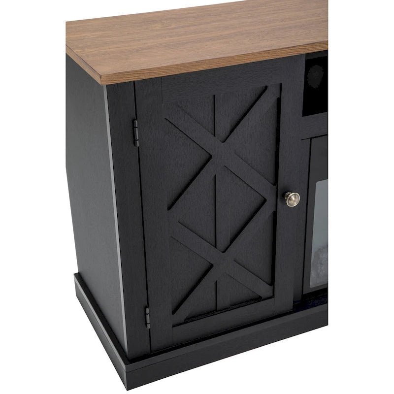 54-Inch Charcoal TV Stand with Electric Fireplace