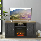 54-Inch-TV-Ständer in Anthrazit mit elektrischem Kamin