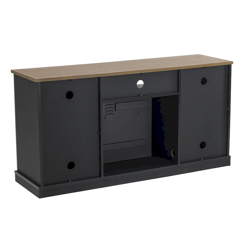 54-Inch-TV-Ständer in Anthrazit mit elektrischem Kamin