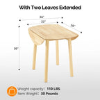 Round Drop-Leaf Dining Table