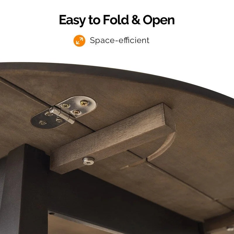 Round Drop-Leaf Dining Table
