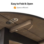 Round Drop-Leaf Dining Table