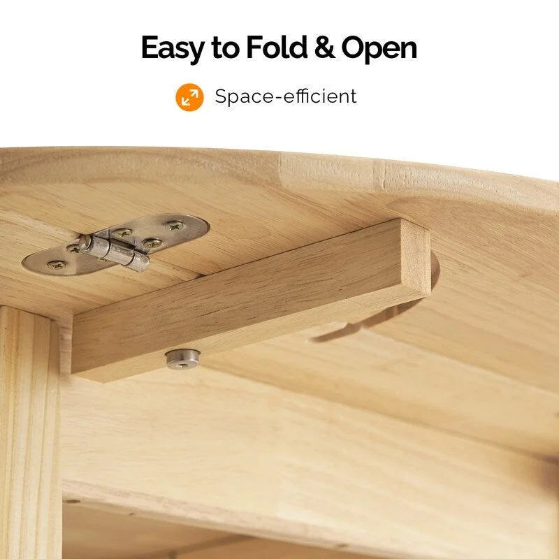 Round Drop-Leaf Dining Table