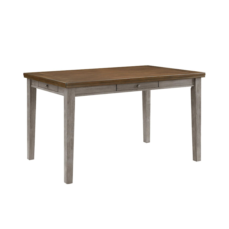 36-Inch Counter-Height Dining Table with 4 Drawers, Brown and Gray