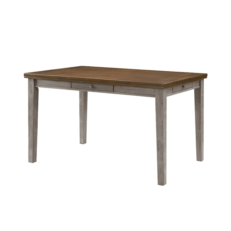 36-Inch Counter-Height Dining Table with 4 Drawers, Brown and Gray