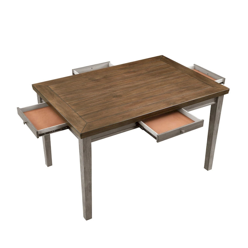 36-Inch Counter-Height Dining Table with 4 Drawers, Brown and Gray