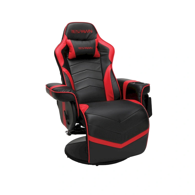 Reclining Gaming Chair with Footrest and Cup Holder