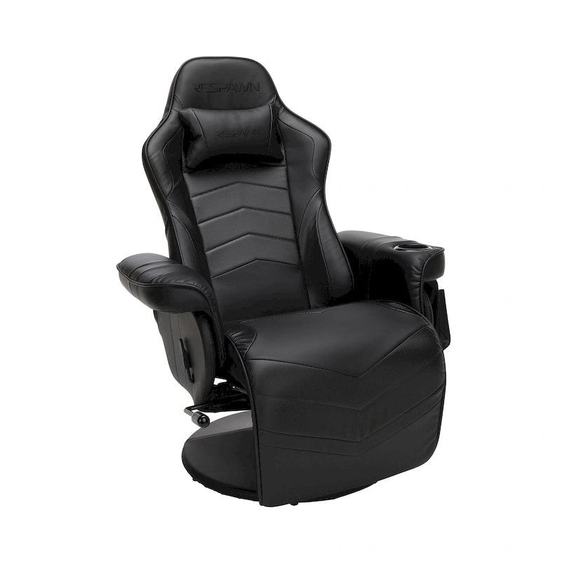 Reclining Gaming Chair with Footrest and Cup Holder