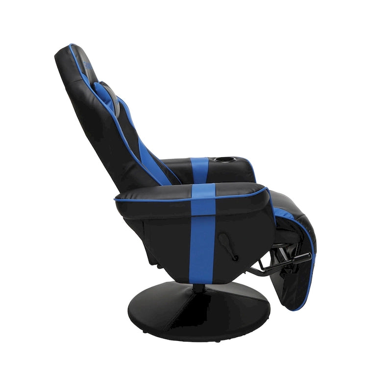 Reclining Gaming Chair with Footrest and Cup Holder