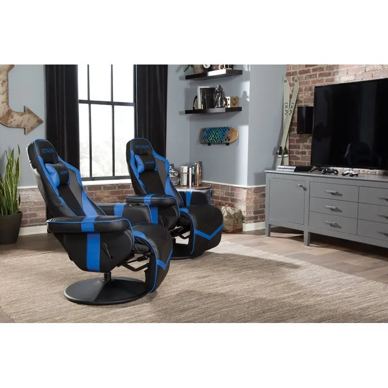 Reclining Gaming Chair with Footrest and Cup Holder
