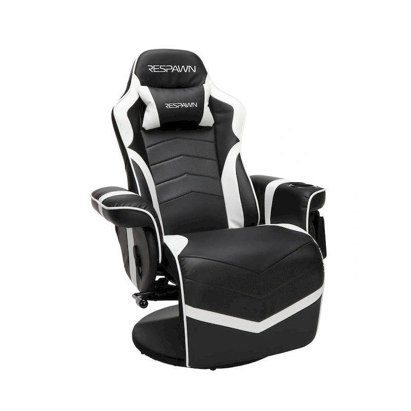 Reclining Gaming Chair with Footrest and Cup Holder
