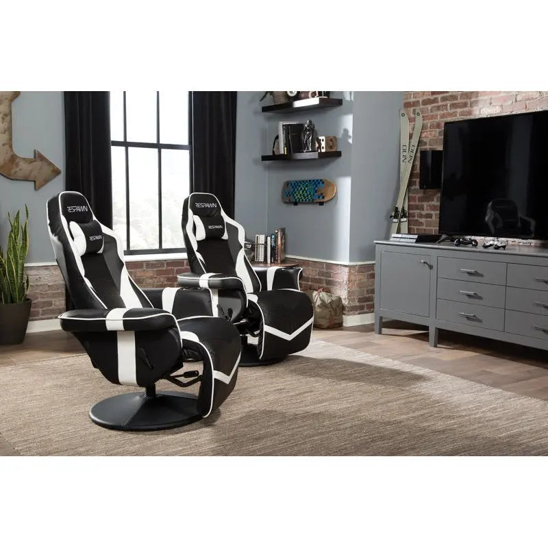 Reclining Gaming Chair with Footrest and Cup Holder