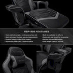 Reclining Gaming Chair with Footrest and Cup Holder