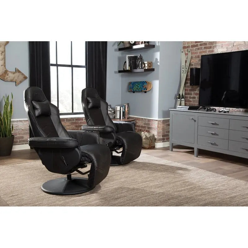 Reclining Gaming Chair with Footrest and Cup Holder