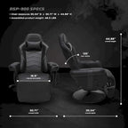 Reclining Gaming Chair with Footrest and Cup Holder