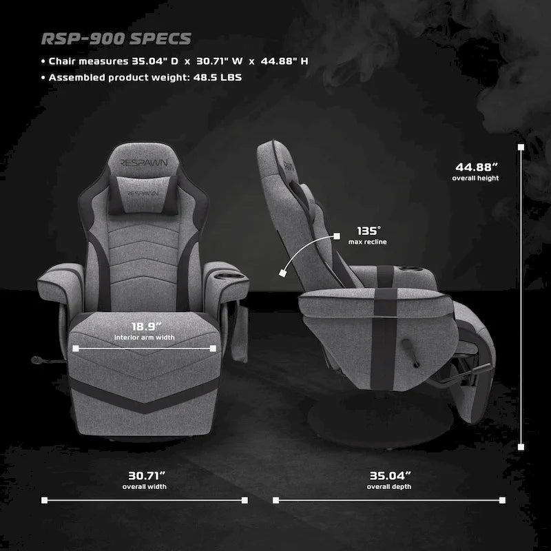 Reclining Gaming Chair with Footrest and Cup Holder