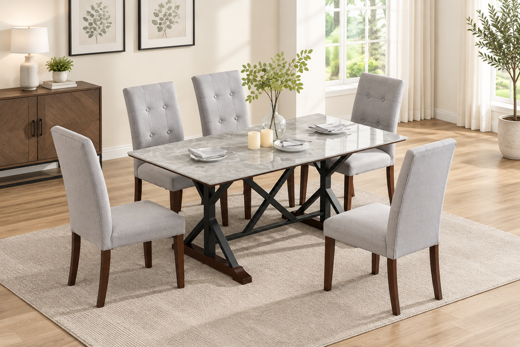 63-Inch Rectangular Sintered Stone Dining Table