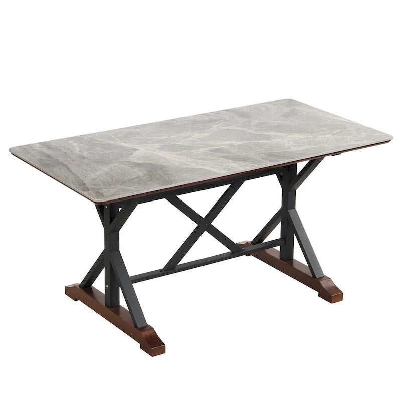 63-Inch Rectangular Sintered Stone Dining Table