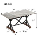 63-Inch Rectangular Sintered Stone Dining Table