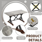 63-Inch Rectangular Sintered Stone Dining Table