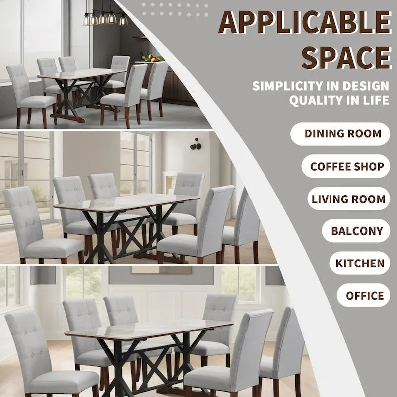 63-Inch Rectangular Sintered Stone Dining Table