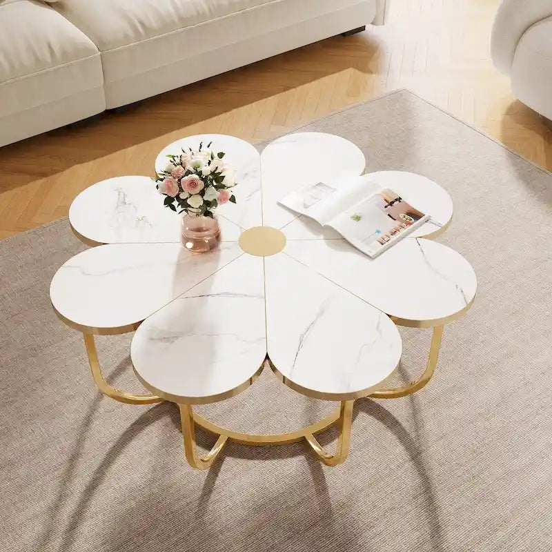 39.4-Inch Flower-Shaped Coffee Table