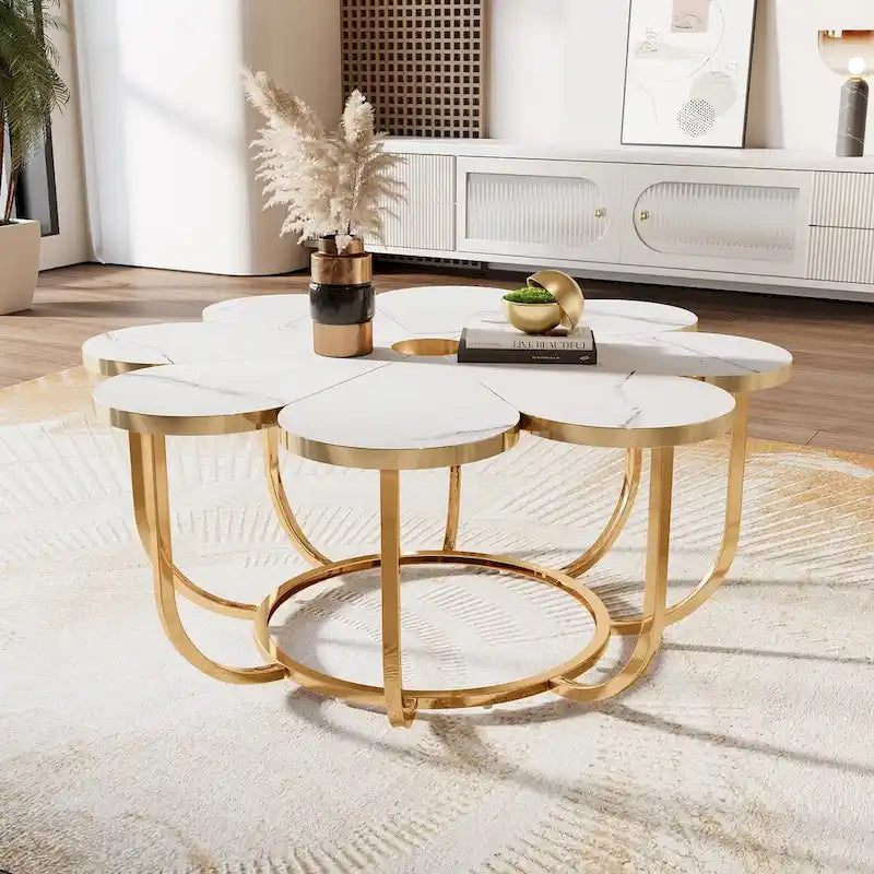 39.4-Inch Flower-Shaped Coffee Table