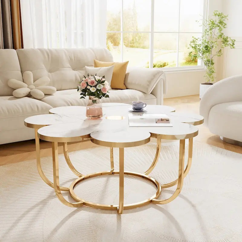39.4-Inch Flower-Shaped Coffee Table