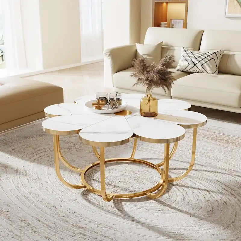 39.4-Inch Flower-Shaped Coffee Table