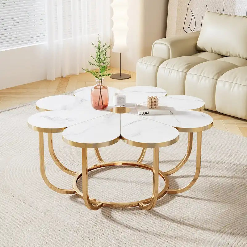 39.4-Inch Flower-Shaped Coffee Table