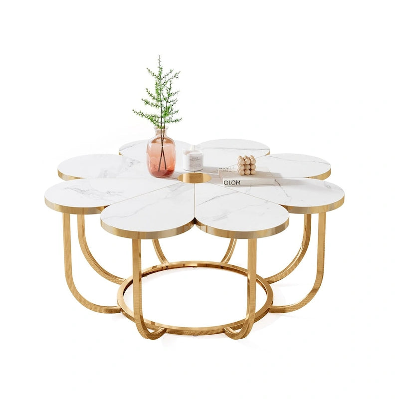 39.4-Inch Flower-Shaped Coffee Table