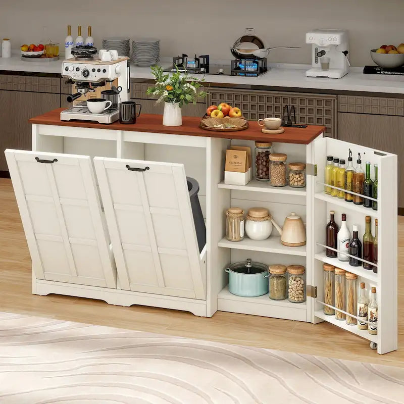 Double Tilt-Out Trash Cabinet with Storage