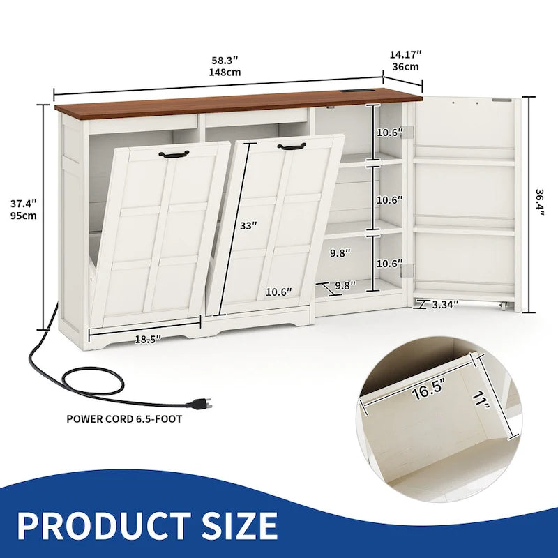 Double Tilt-Out Trash Cabinet with Storage