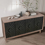 Sideboard Cabinet with 4 Patterned Doors and 2 Shelves