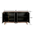 Sideboard Cabinet with 4 Patterned Doors and 2 Shelves